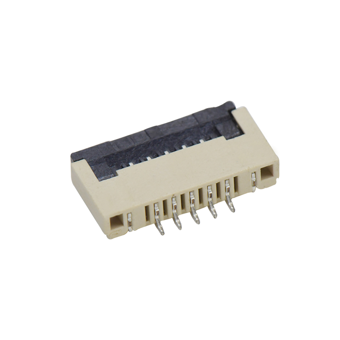 F1008 FPC FFC连接器Pitch 1.00mm H2.0mm卧贴前掀盖下接触 FPC 05Pin本色 镀雾锡